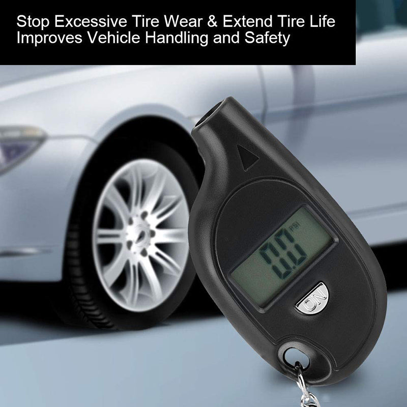 Mini Air Pressure Digital Measurement Keychain Tire Meter