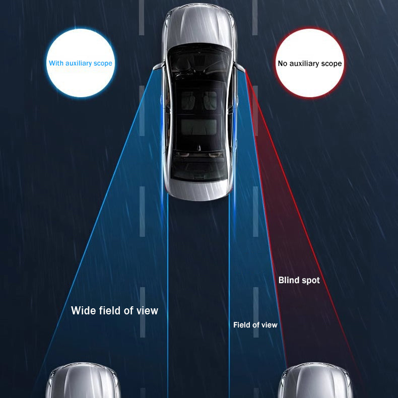 2-in-1 Car Rain Eyebrow Blind Spot Mirror