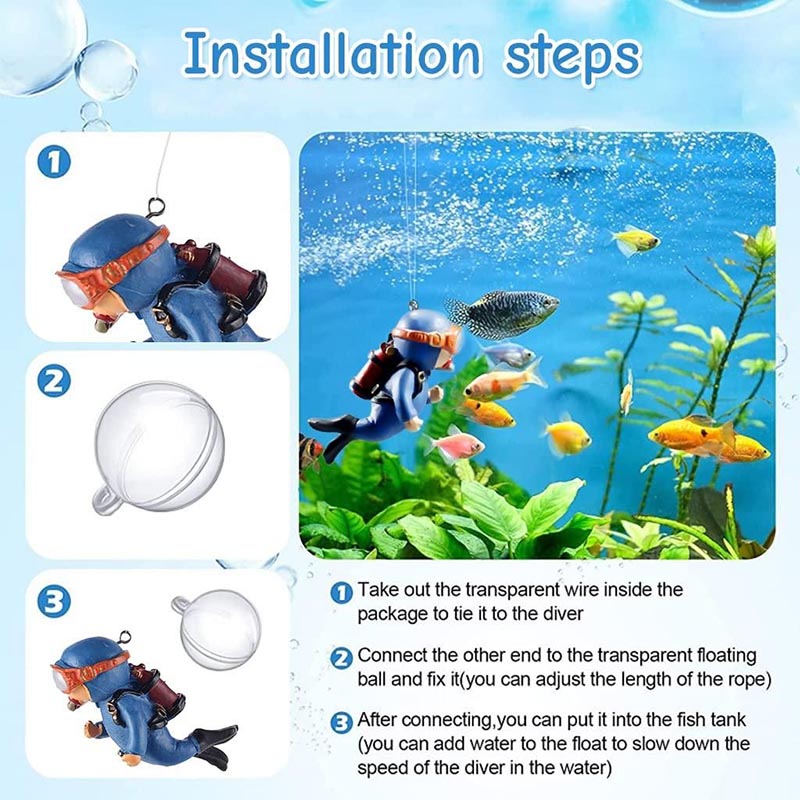 Luminous diver blue fat man fish tank landscaping ornaments