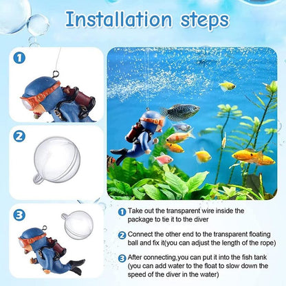 Luminous diver blue fat man fish tank landscaping ornaments