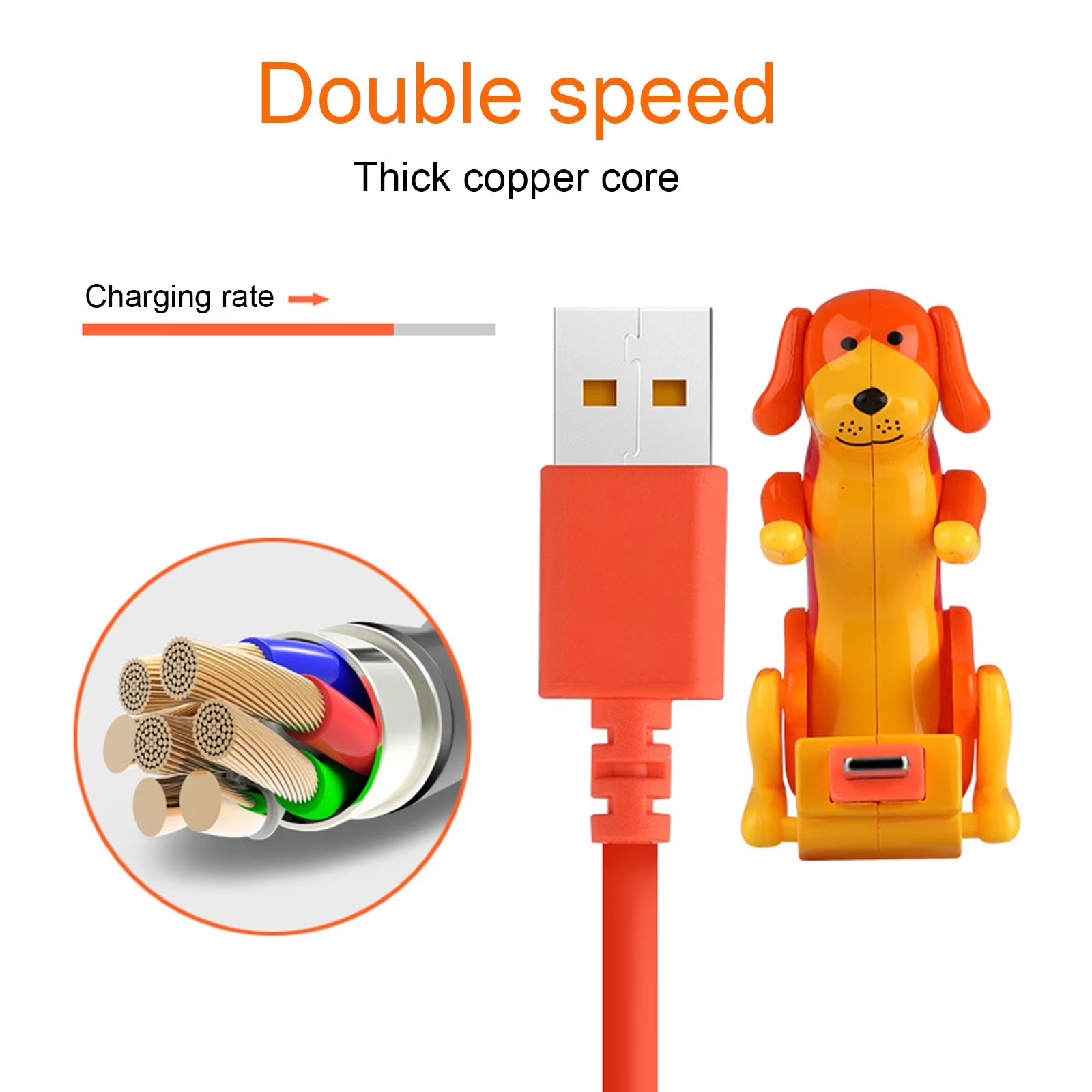 Fun Moving Dog Shape USB Charging Cable