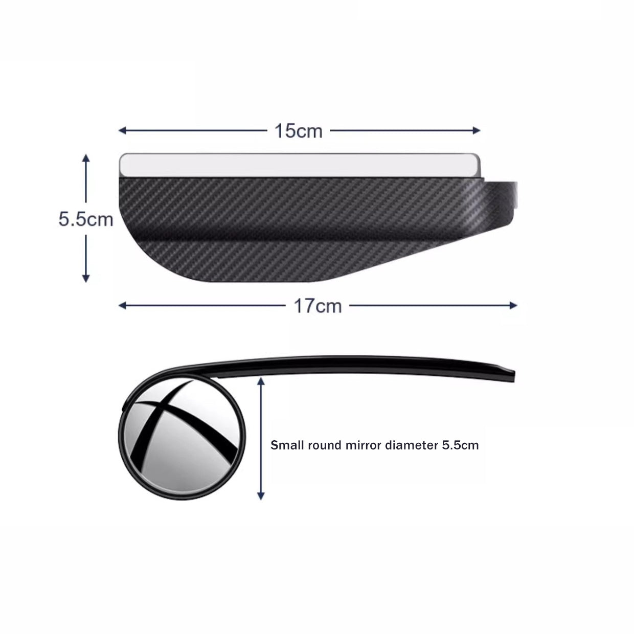 2-in-1 Car Rain Eyebrow Blind Spot Mirror