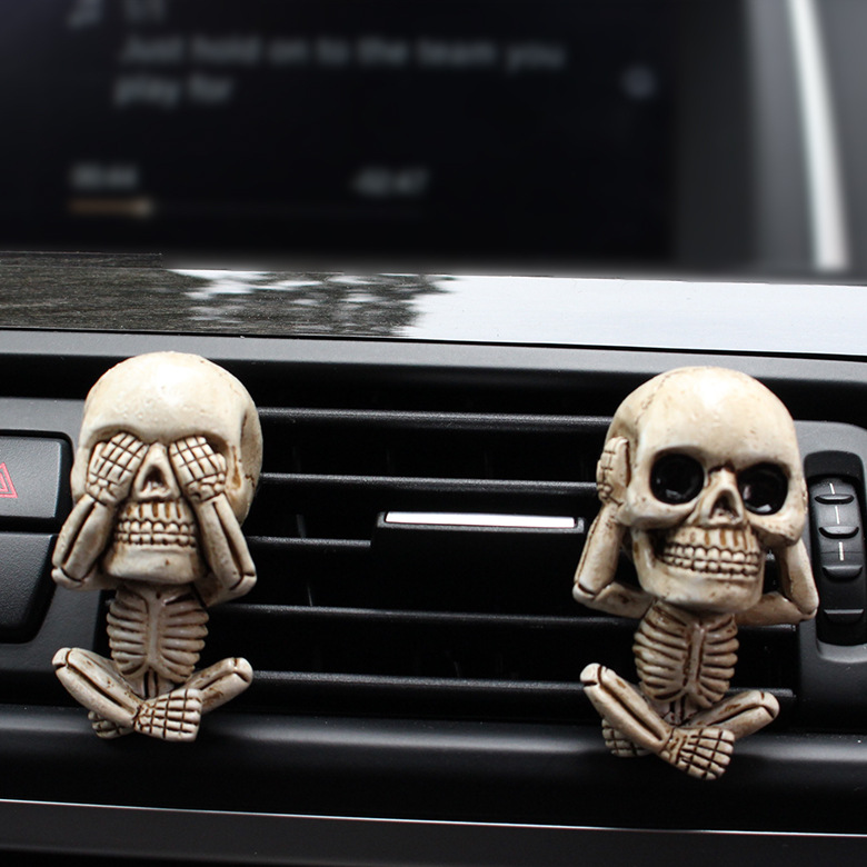 Gothic Skull Car Air Freshener Vent Clip