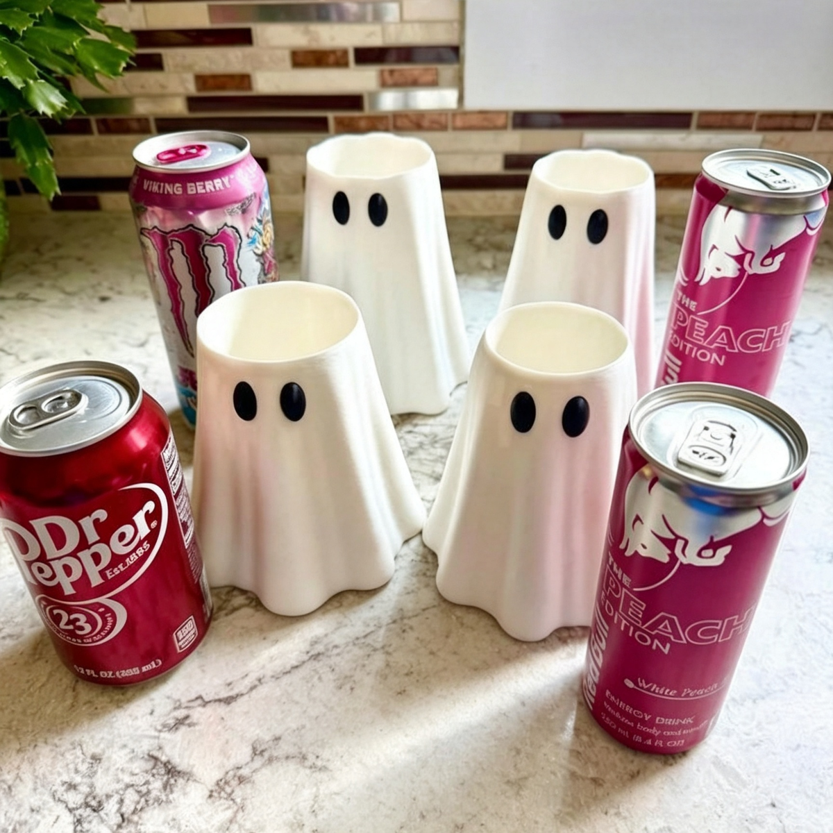 Spooky Ghost Witch Cap Halloween Drink Cup