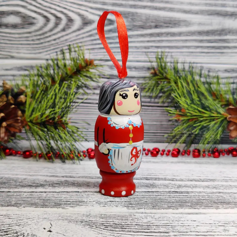 Interesting Santa Claus wooden pendant