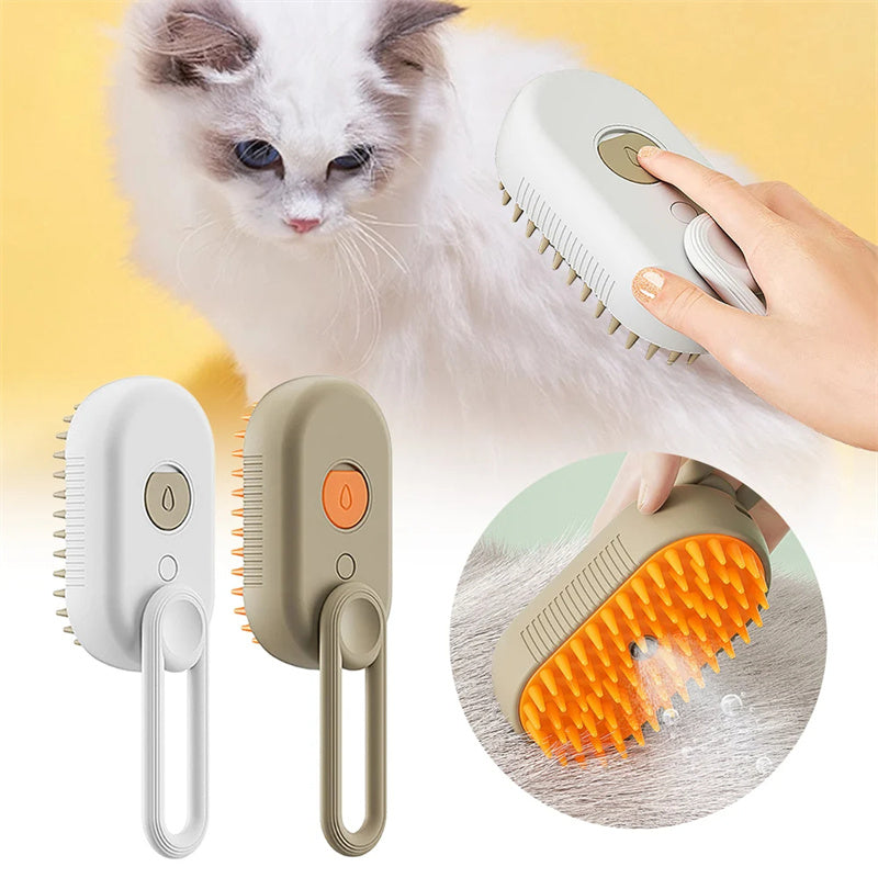 Cat Steam Brush Steamy Dog Brush 3 In 1 Electric Spray CatHair Brushes For Massage Pet Grooming Comb Hair RemovalCombs Pet Products