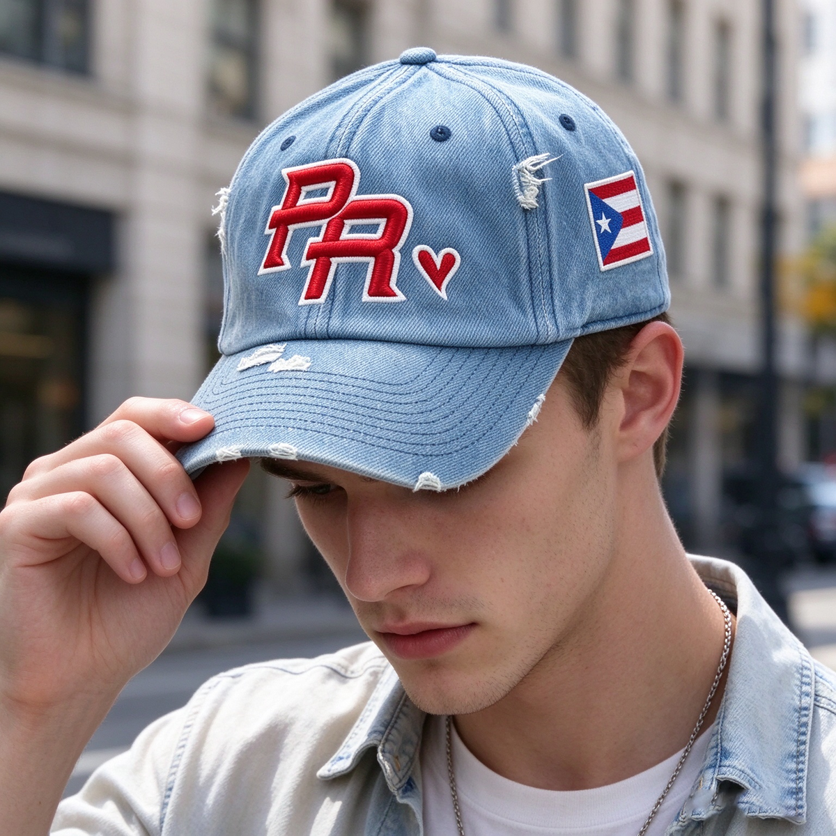 Adjustable embroidered hat