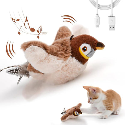 Rechargeable simulated bird and cat to relieve boredom