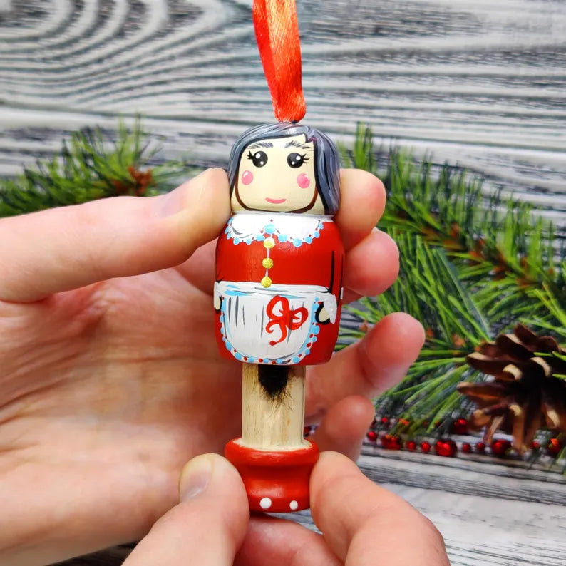 Interesting Santa Claus wooden pendant
