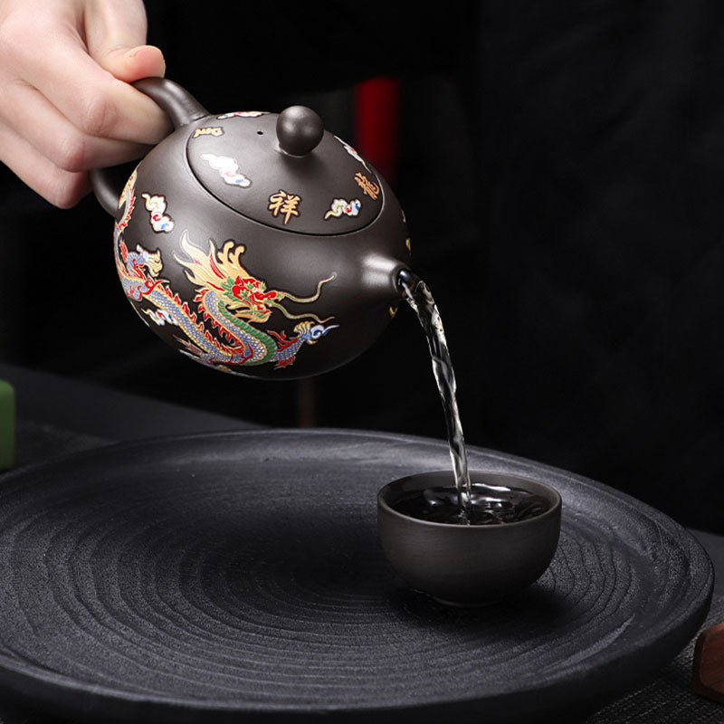 Heat-changing purple clay teapot for household tea brewing