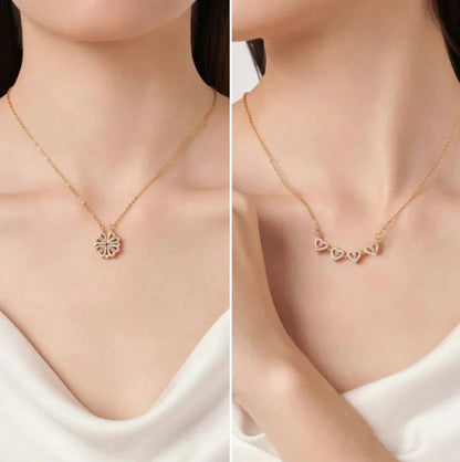 Four-leaf clover heart-shaped necklace