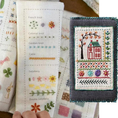 Needlework loose-leaf book Linen stitch book DIY embroidery kit