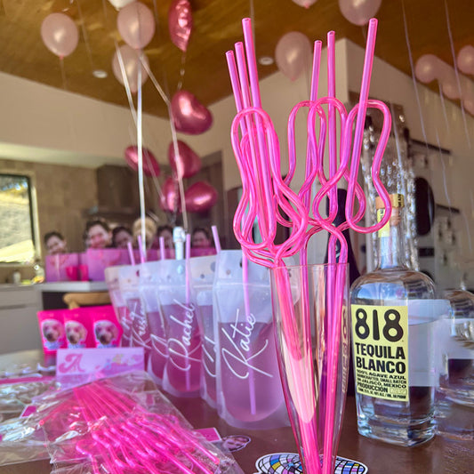 Beauty in the pink straw