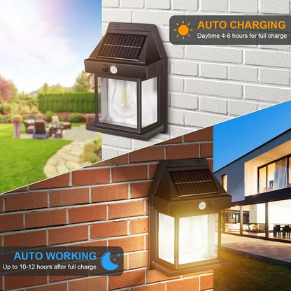 Outdoor solar induction wall light