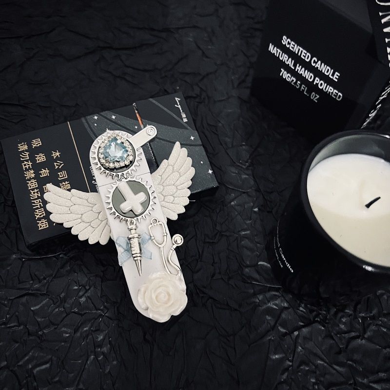 Angel Wings Pure White Gear Lighter