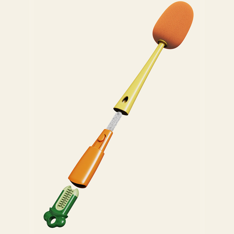 Long Handle Carrot Water Bottle Cleaning Brush