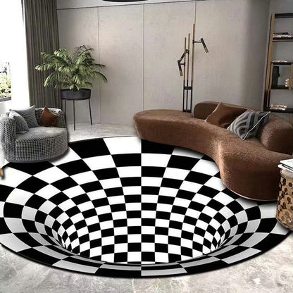 3D round geometric floor mat