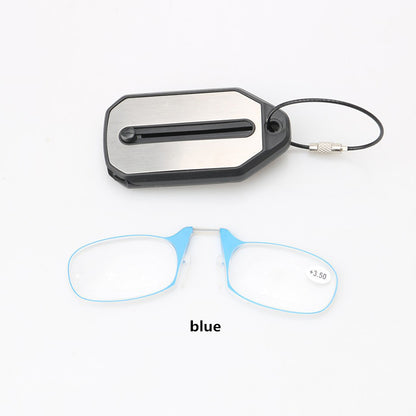 Telescopic nose clip reading glasses