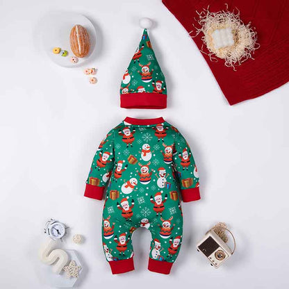 Baby Christmas Long Sleeve Onesie and Hat