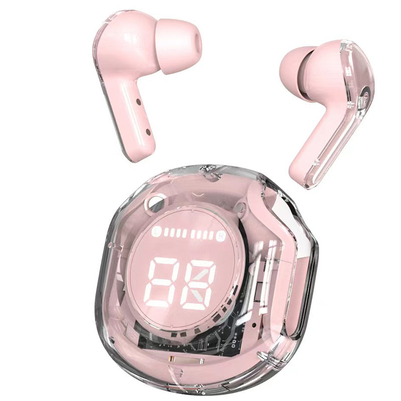 New sports Bluetooth HK6 earphones in-ear transparent digital display long battery life