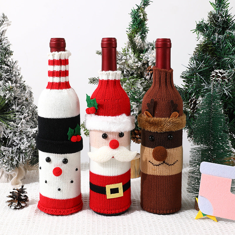 Christmas wine bottle set