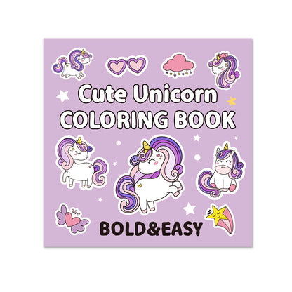 Cute unicorn coloring book