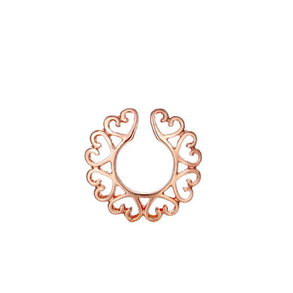 Heart shape non-hole fake nipple ring