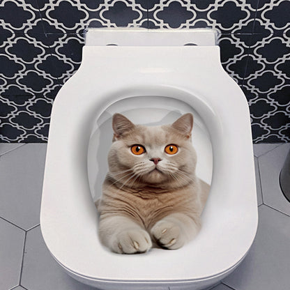 3D cat toilet sticker