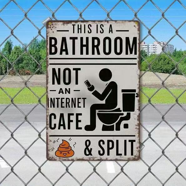 Humorous Bathroom Metal Wall Sticker