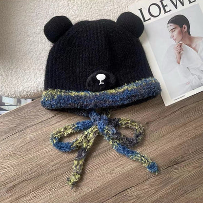 Cute bear plush hat