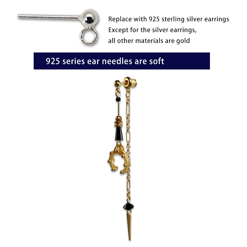 Pendulum three-dimensional long earrings
