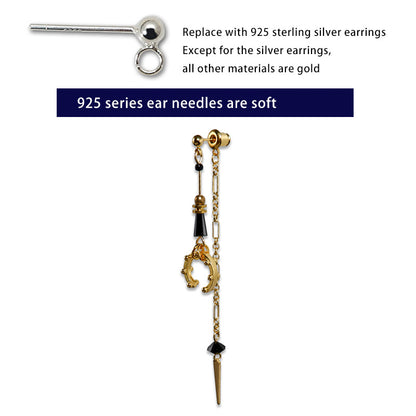 Pendulum three-dimensional long earrings