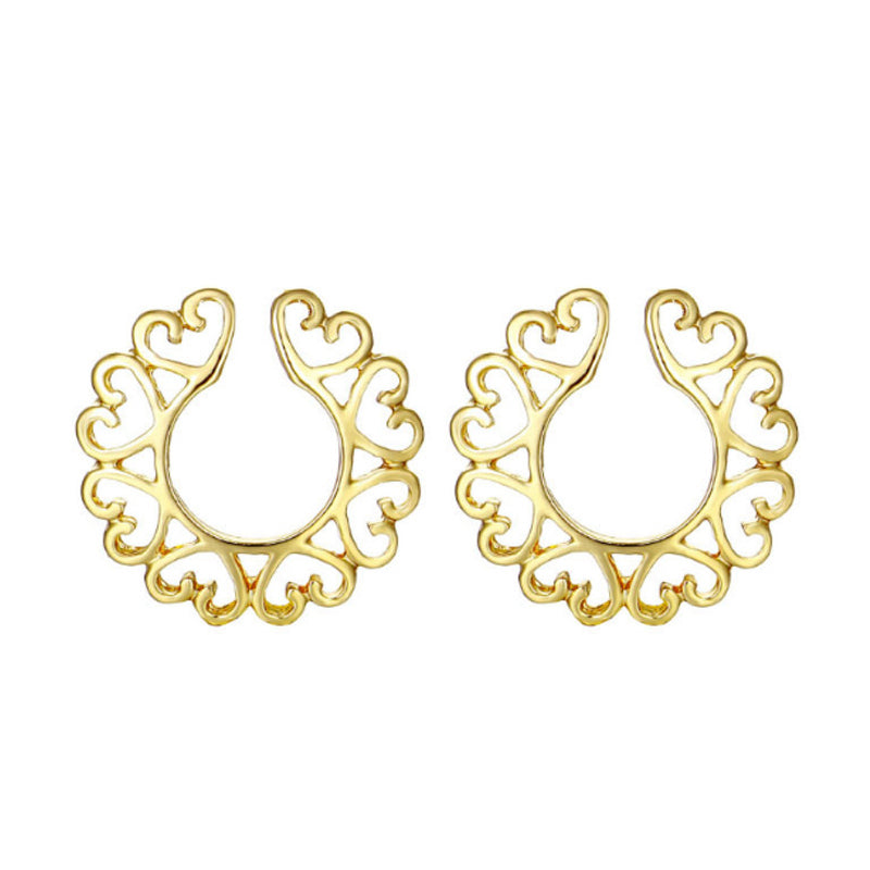 Heart shape non-hole fake nipple ring