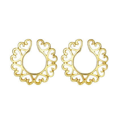 Heart shape non-hole fake nipple ring