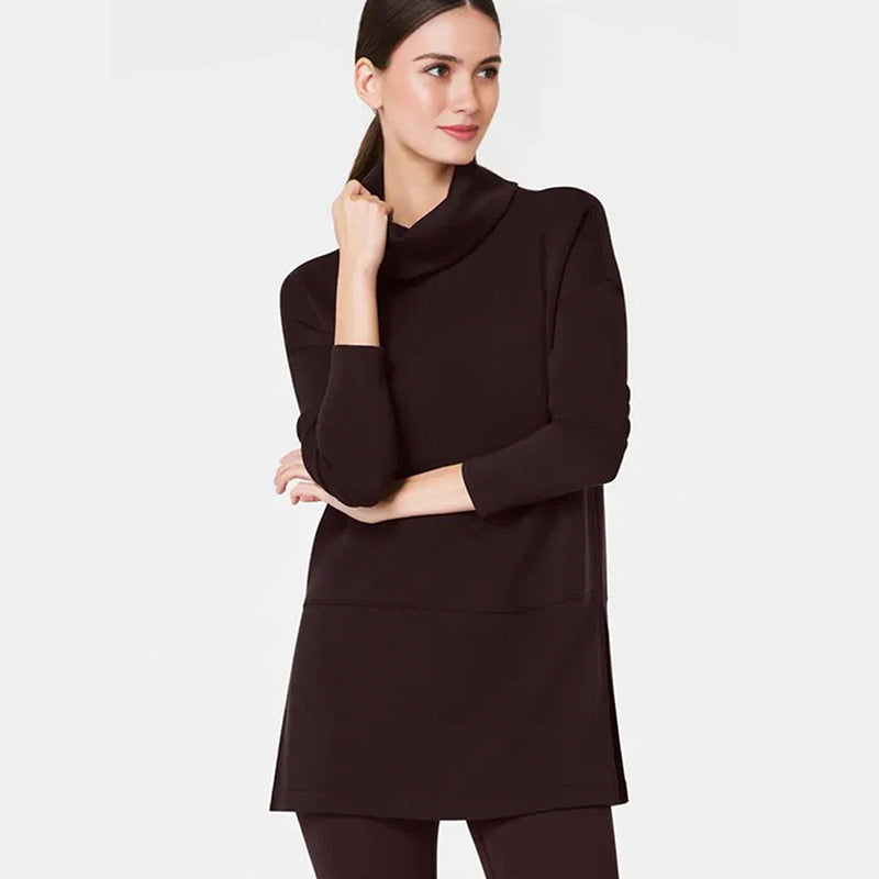 Side slit turtleneck top