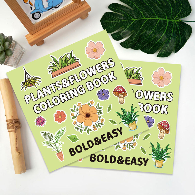 Plants and Flowers Coloring Book