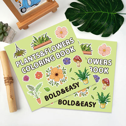 Plants and Flowers Coloring Book