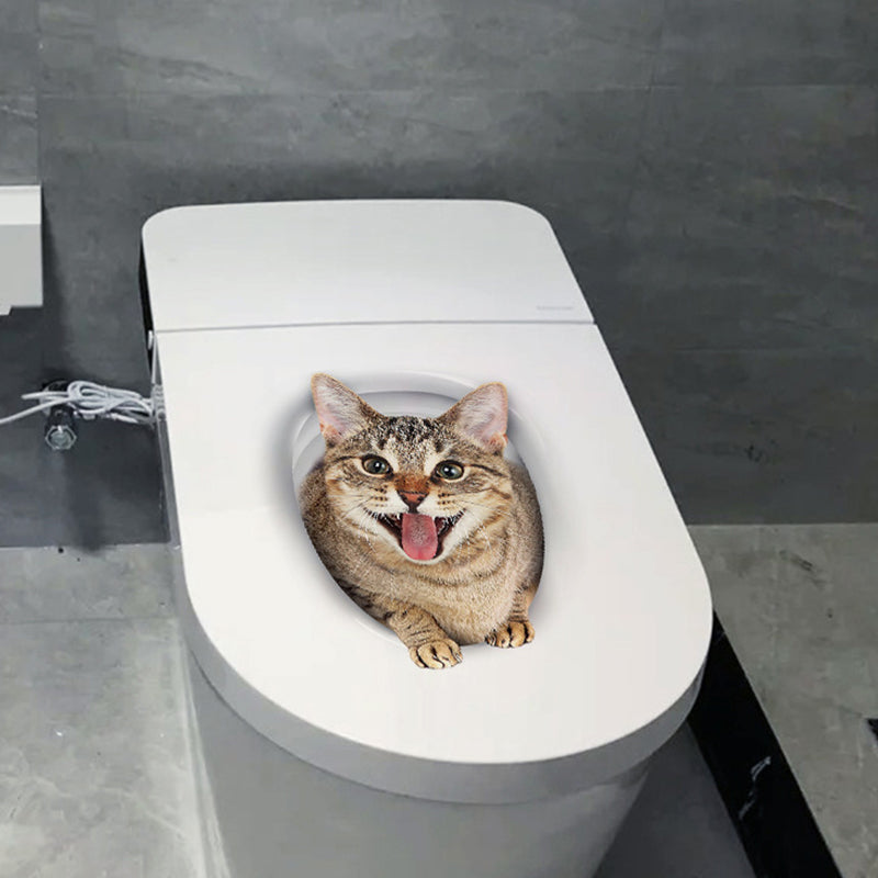 3D cat toilet sticker