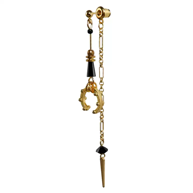 Pendulum three-dimensional long earrings