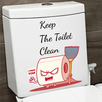 Toilet Clean Cartoon Toilet Paper Roll Toilet Seat Sticker