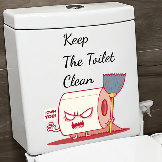 Toilet Clean Cartoon Toilet Paper Roll Toilet Seat Sticker