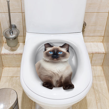 3D cat toilet sticker