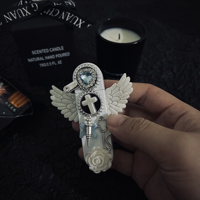 Angel Wings Pure White Gear Lighter