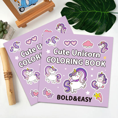 Cute unicorn coloring book