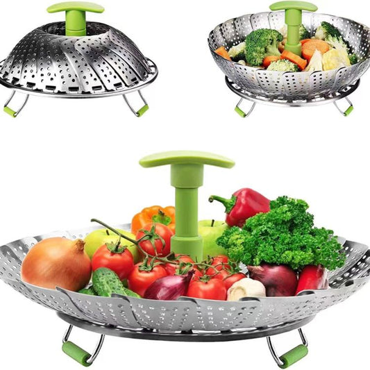 Stainless steel expandable steamer