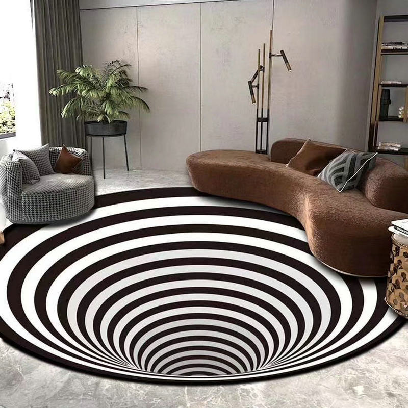 3D round geometric floor mat