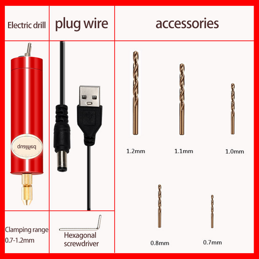 Mini electric drill usb punch