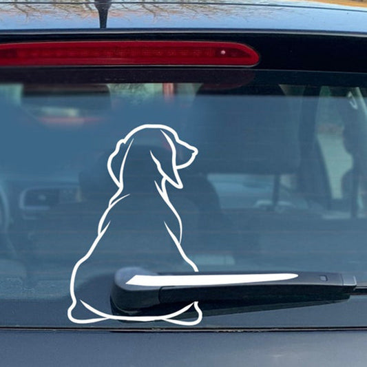 Puppy wagging its tail Car sticker