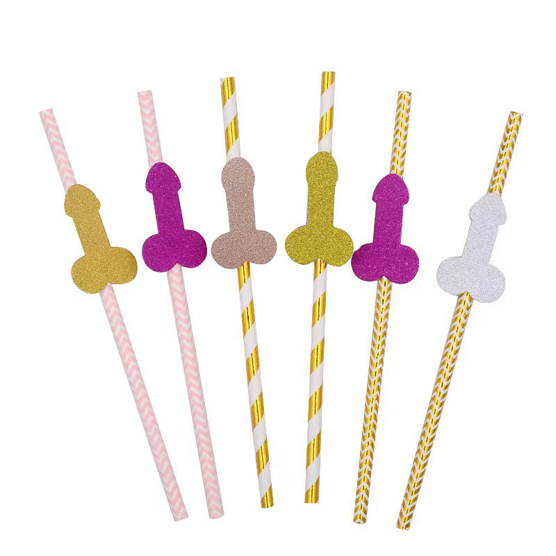 Bachelorette Party Decoration Funny Biodegradable Paper Straws