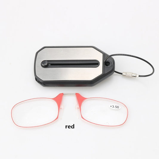 Telescopic nose clip reading glasses